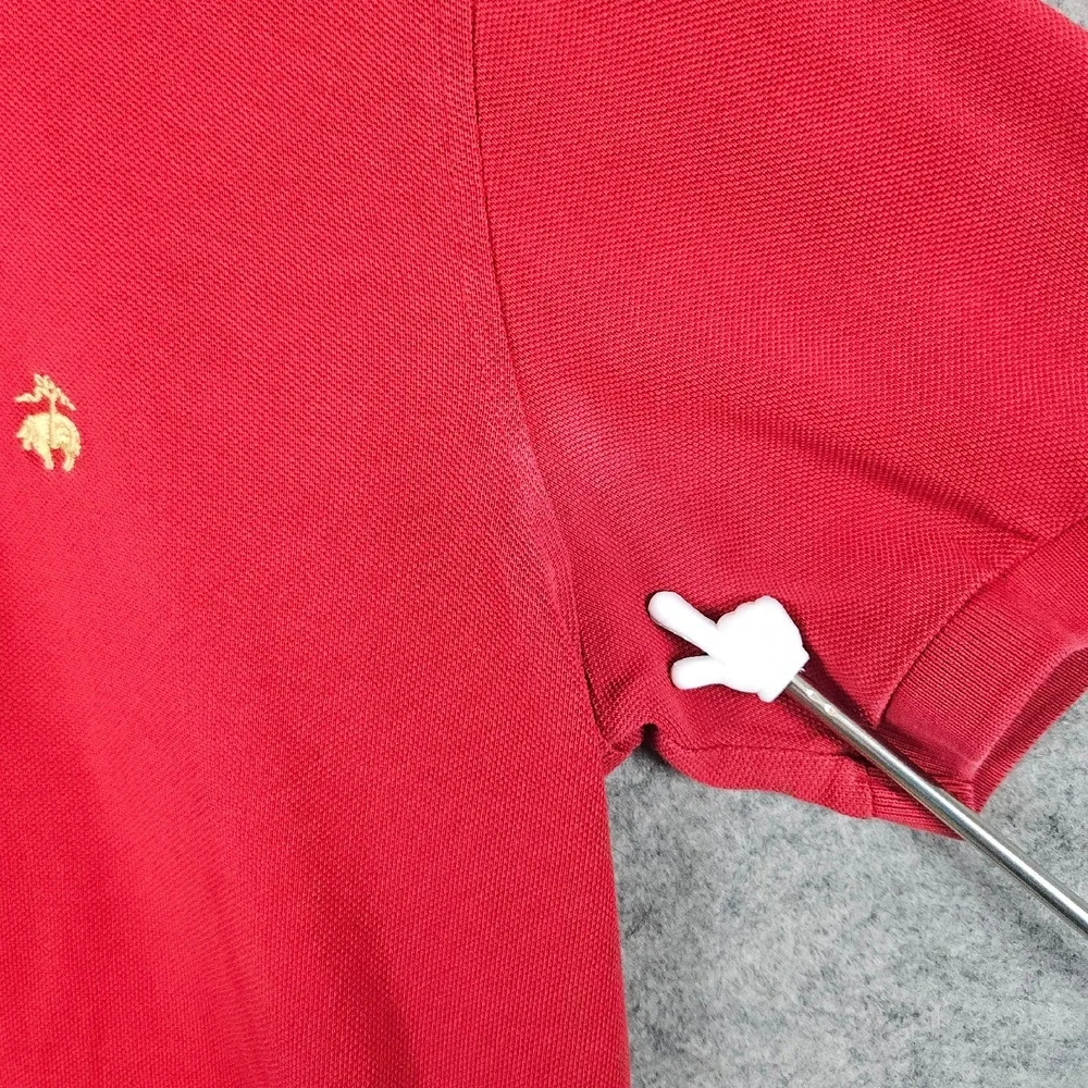 Brooks Brothers Men's‎ Red Knit Polo Shirt Size L Slim Fit 100% Cotton STAINS